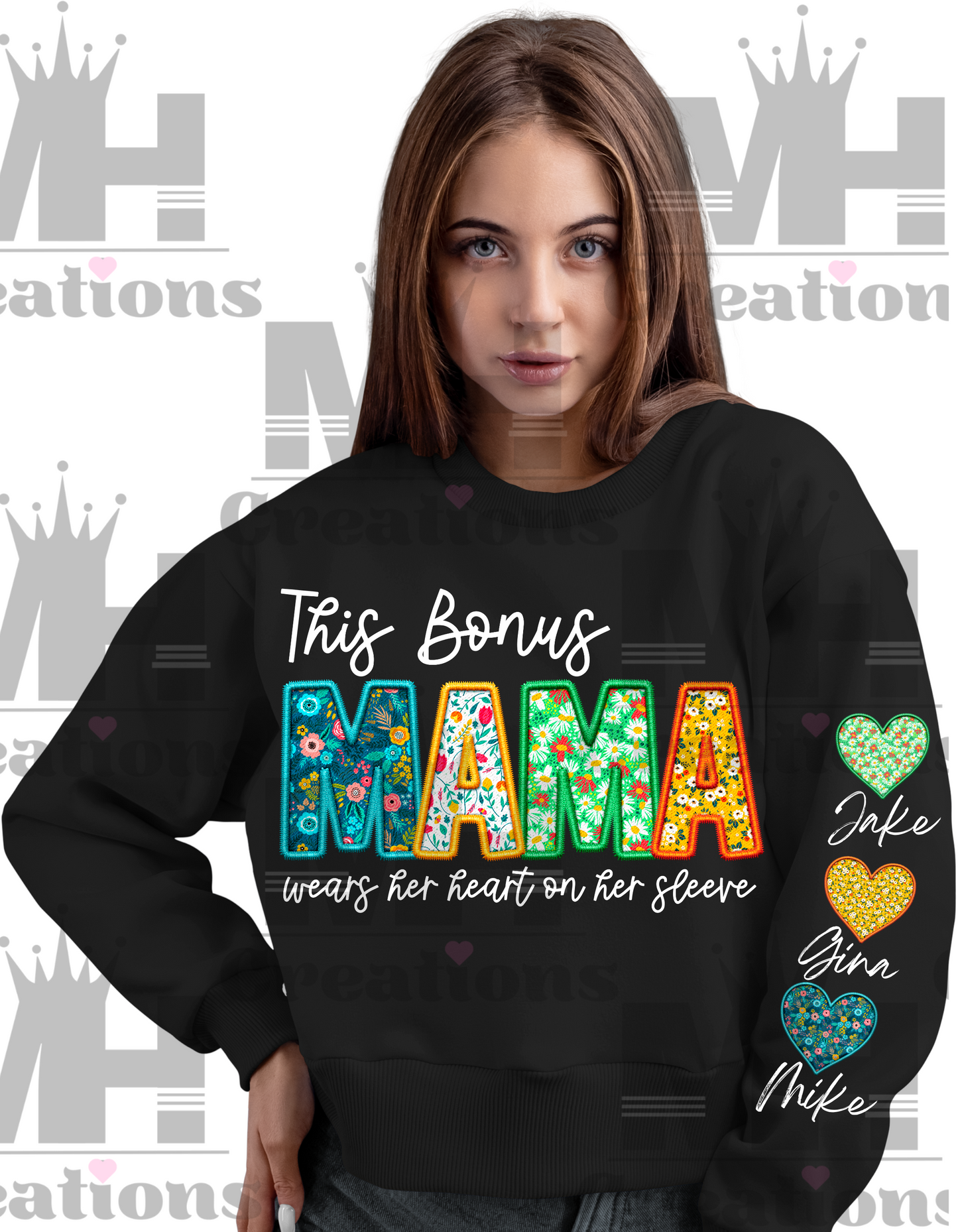 THIS BONUS MAMA WEARS HER HEART ON HER SLEEVE